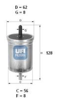 Ufi 3156200 - FILTRO CARBURANTE INYECC.