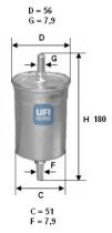 Ufi 3176900 - FILTRO CARBURANTE INYECC.