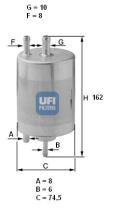 Ufi 3184100 - FILTRO CARBURANTE INYECC.