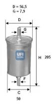 Ufi 3184400 - FILTRO CARBURANTE INYECC.