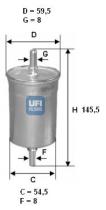 Ufi 3185000 - FILTRO CARBURANTE INYECC.