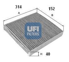 Ufi 5414200 - FILTRO AIRE HAB.CARB.ACT.