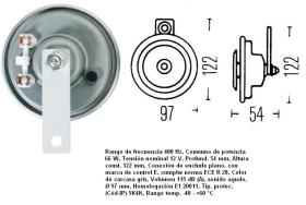 Hella 3AL002952811 - BOCINA M 26 12V 400HZ