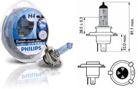 12342BVUSM - H4 BLUEVISION ULTRA SET SM 12V 60/5