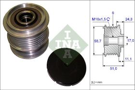 LUK - INA - FAG 535020010 - POLEA LIBRE DE ALTERNADOR