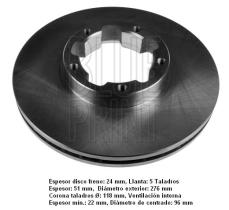  ADN143111 - DISCO DE FRENO DELANTEROS NISSAN PKW