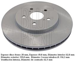  ADT343192 - DISCO DE FRENO TOYOTA PKW