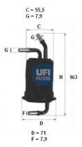 Ufi 3176200 - FILTRO DE COMBUSTIBLE