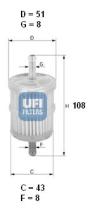 Ufi 3102800 - FILTRO CARBURANTE