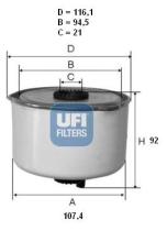 Ufi 2445400 - FILTRO GASOIL