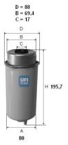 Ufi 2445500 - FILTRO GASOIL