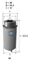 Ufi 2445600 - FILTRO GASOIL