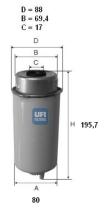 Ufi 2445700 - FILTRO GASOIL