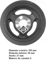 Metalcaucho 05202 - POLEA CIG.C2 10/05-