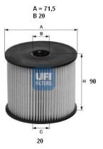 Ufi 2605400 - FILTRO CARBURANTE