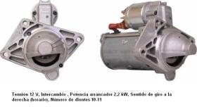 Cevam 3082 - MOTOR DE ARRANQUE RENAULT ESPACE-LAGUNA-MEGANE-TRA