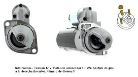 Cevam 3607 - MOTOR DE ARRANQUE BMW 530-730-M3-M5