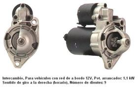 Cevam 3668 - MOTOR DE ARRANQUE OPEL-VAUXHALL