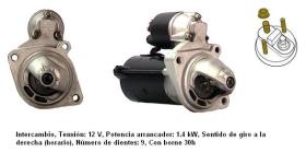 Cevam 3850 - MOTOR DE ARRANQUE BMW 316-320-323-330-518-525-Z1-Z