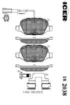 Icer 182038000 - PASTILLAS DE FRENO TRASERAS