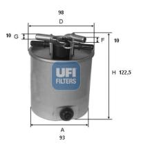 Ufi 2402601 - FILTRO CARBURANTE NISSAN,RENAULT