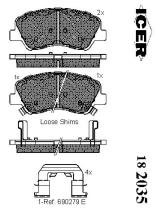 Icer 182035000 - PASTILLAS DE FRENO DELANTERAS