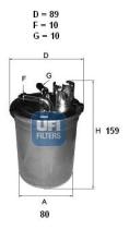 Ufi 2445100 - FILTRO DE COMBUSTIBLE