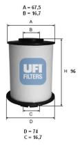 Ufi 2603300 - FILTRO COMBUSTIBLE CHEVROLET