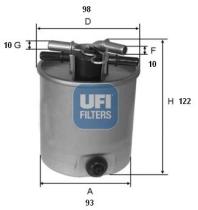 Ufi 5539200 - FILTRO GASOIL RENAULT,SUZUKI