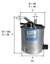 Ufi 5539400 - FILTRO GASOIL NISSAN,RENAULT TRUCKS