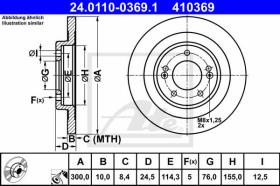 ATE FRENOS 410369 - DISCOS DE FRENO TRASEROS HYUNDAI I40 (12-)