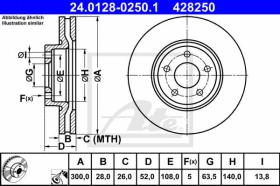 ATE FRENOS 428250 - DISCO FRENO FORD MONDEO IV (07-)