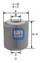 Ufi 2515000 - FILTRO ACEITE