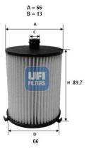 Ufi 2607300 - FILTRO DE COMBUSTIBLE