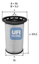 Ufi 2603800 - FILTRO CARBURANTE