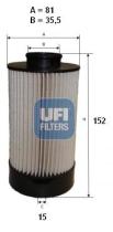 Ufi 2607200 - FILTRO COMBUSTIBLE