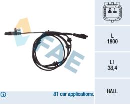 Fae 78032 - SENSOR VELOCIDAD RUEDA-ABS