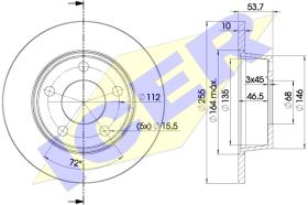 Icer 78BD28802 - DISCOS DE FRENO TRASEROS