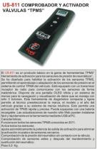 MAQUINARIA DE TALLER US811 - COMPROBADOR Y ACTIVADOR DE VALVULA TPMS