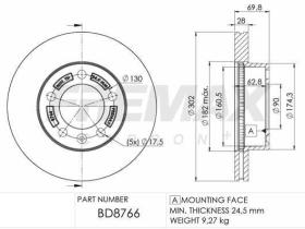  78BD87662 - DISCOS DE FRENO DELANTEROS