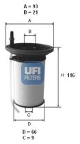 Ufi 2605200 - FILTRO DE COMBUSTIBLE