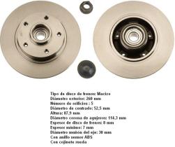  DF6190BS - DISCO DE FRENO TRASERO CON RODAMIENTO