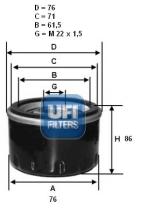 Ufi 2351900 - FILTRO ACEITE