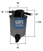 Ufi 2402001 - FILTRO CARBURANTE