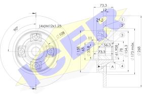 Icer 78BD50231 - DISCOS DE FRENO TRASEROS CON RODAMIENTO