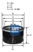 Ufi 2357500 - FILTRO DE ACEITE