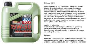 LIQUI MOLY 2539 - ACEITE SAE 15W50 MOLYGEN 5 LITROS