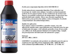 LIQUI MOLY 1410 - ACEITE PARA ENGRANAKES HIPOIDES GL5 LS SAE 85W90 1 LITRO