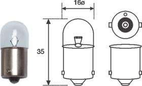  501216 - LAMPARA R10W BA15S 12V 10W