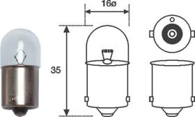  501215 - LAMPARA R5W BA15S 12V 5W